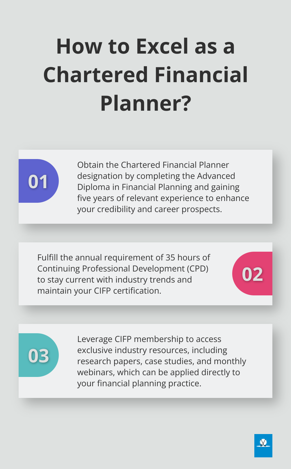 Infographic: How to Excel as a Chartered Financial Planner? - chartered institute of financial planning